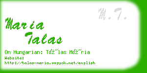 maria talas business card